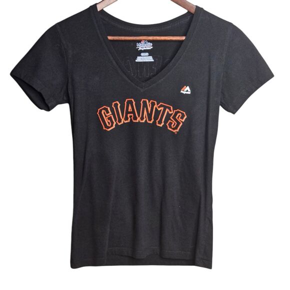 San Francisco Giants Majestic Womens T-Shirt Pence #8 Short‎ Sleeve Black Size S - Picture 1 of 4